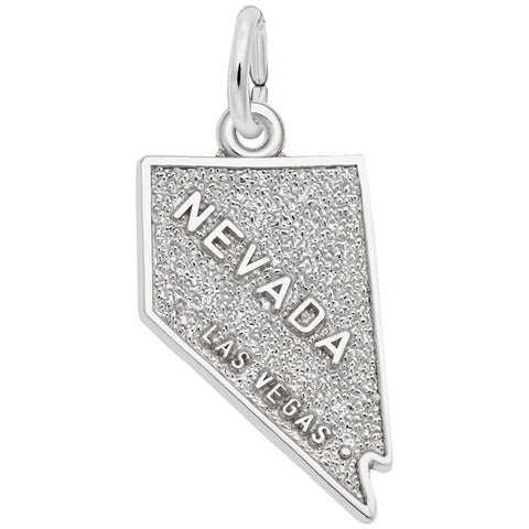 Las Vegas,Nevada Charm In 14K White Gold