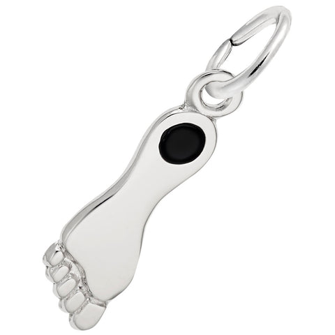 Black Heel, Nc Charm In 14K White Gold