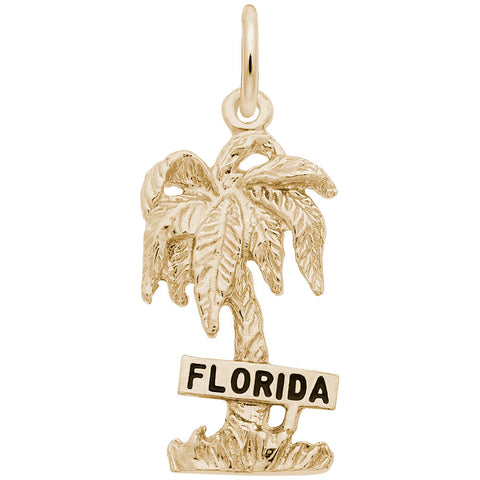 Florida Palm Charm in Yellow Gold Plated