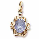 March Birthstone charm in Yellow Gold