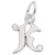 Initial K Charm In 14K White Gold