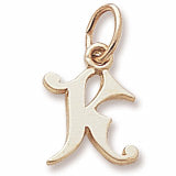 Initial K charm in 14K Yellow Gold