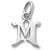 Initial M charm in Sterling Silver hide-image