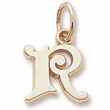 Initial R charm in 14K Yellow Gold