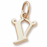Initial V charm in Yellow Gold Plated hide-image