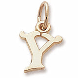 Initial Y charm in 14K Yellow Gold