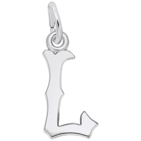 Initial L Charm In Sterling Silver