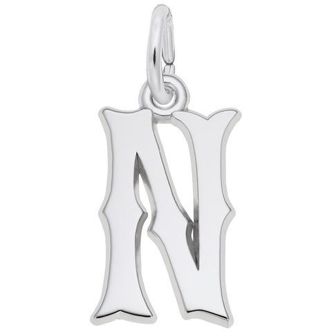 Initial N Charm In Sterling Silver