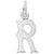 Initial R Charm In Sterling Silver