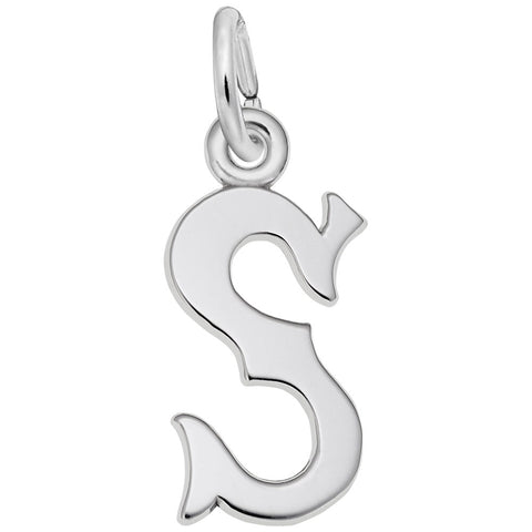 Initial S Charm In Sterling Silver