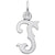 Initial T Charm In 14K White Gold