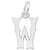 Initial W Charm In 14K White Gold