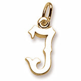 Initial J charm in 14K Yellow Gold