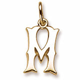 Initial M charm in Yellow Gold Plated hide-image