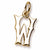 Initial W charm in 14K Yellow Gold