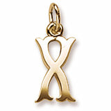 Initial X charm in 14K Yellow Gold