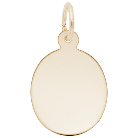 Oval Disc Charm in Yellow Gold Plated