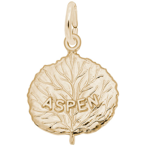 Aspen Leaf Charm In Yellow Gold