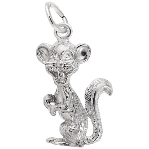 Gopher Charm In 14K White Gold