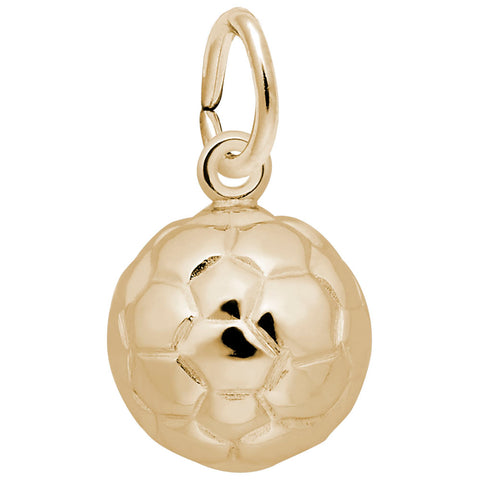 Soccer Ball Charm in Yellow Gold Plated