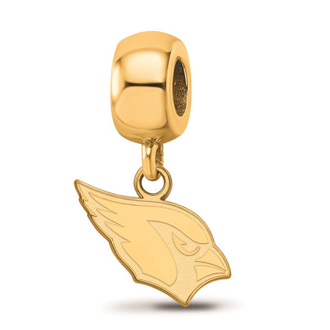 Gold Plated NFL LogoArt Arizona Cardinals Dangle Bead Charm