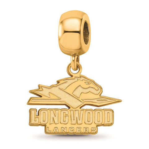 Gold Plated LogoArt Longwood University Small Dangle Bead