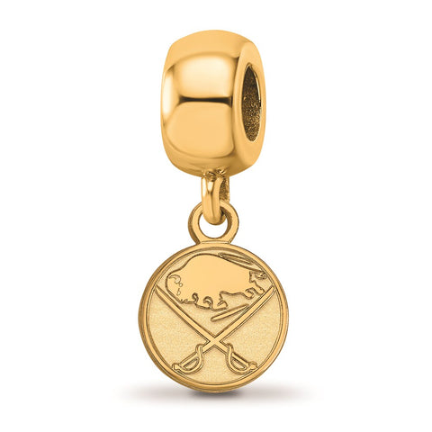 Gold Plated NHL LogoArt Buffalo Sabres Xs Dangle Bead Charm