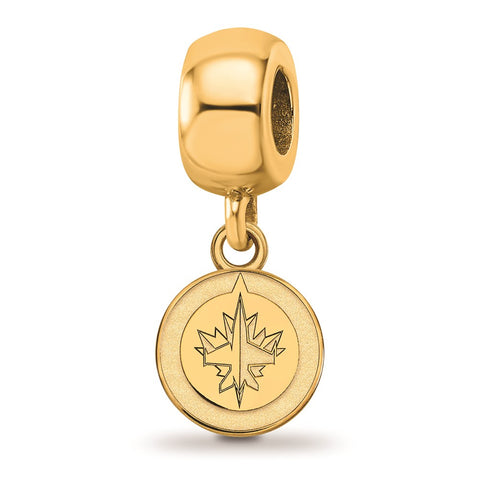 Gold Plated NHL LogoArt Winnipeg Jets Xs Dangle Bead Charm