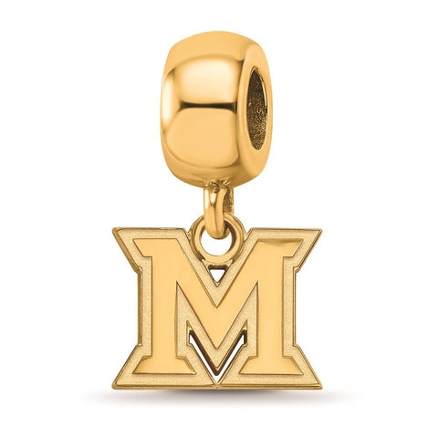 Gold Plated LogoArt Miami University Xs Dangle Bead Charm