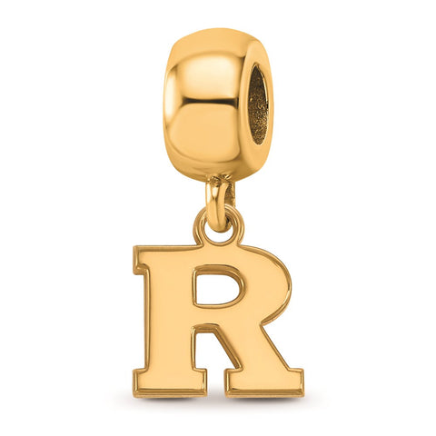 Gold Plated LogoArt Rutgers Xs Dangle Bead Charm