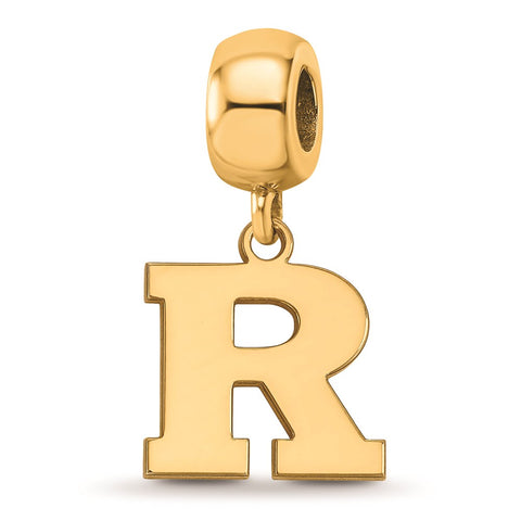 Gold Plated LogoArt Rutgers Small Dangle Bead