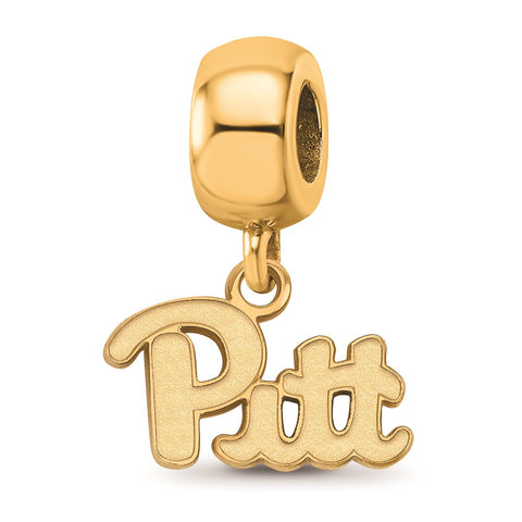 Gold Plated LogoArt University of Pittsburgh Xs Dangle Bead Charm