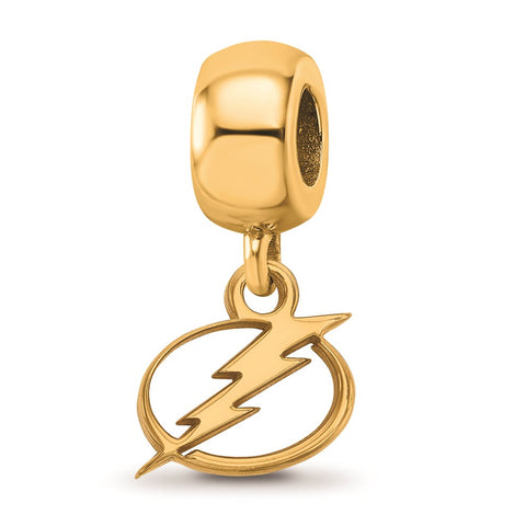 Gold Plated NHL LogoArt Tampa Bay Lightning Xs Dangle Bead Charm