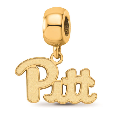 Gold Plated LogoArt University of Pittsburgh Small Dangle Bead