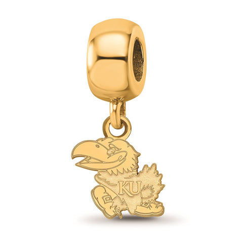 Gold Plated LogoArt University of Kansas Xs Dangle Bead Charm