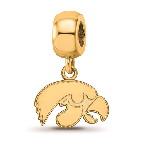 Gold Plated LogoArt University of Iowa Xs Dangle Bead Charm