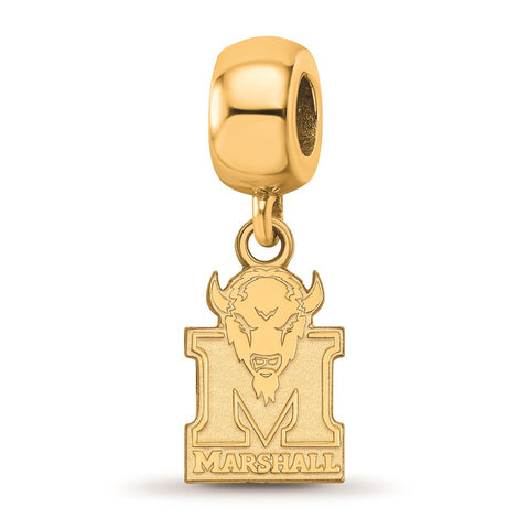 Gold Plated LogoArt Marshall University Small Dangle Bead