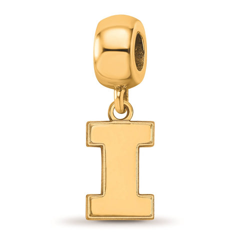 Gold Plated LogoArt University of Illinois Small Dangle Bead