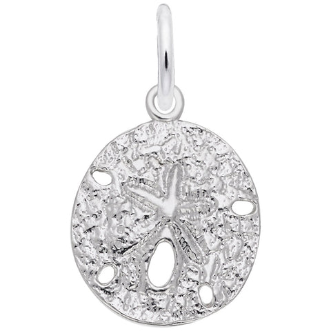 Sand Dollar Charm In 14K White Gold