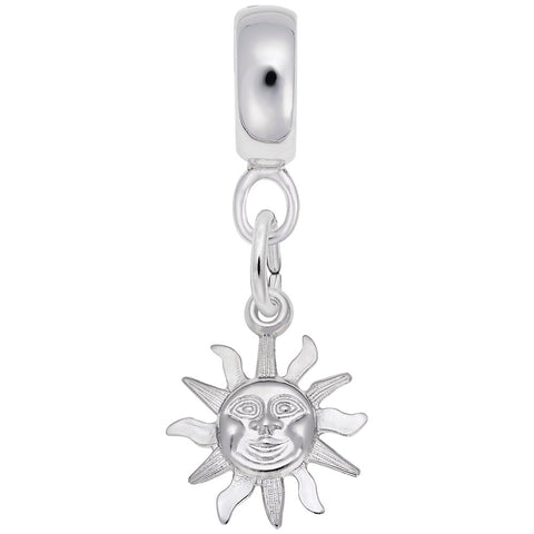 Small Sunshine Charm Dangle Bead In Sterling Silver