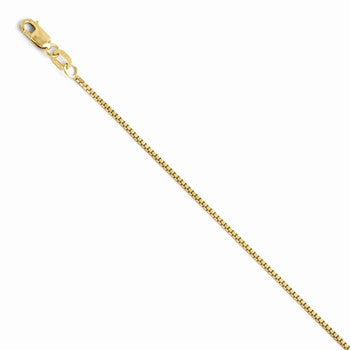 14K Yellow Gold Box Chain with Lobster Clasp, 30 inch x 1mm, Jewelry Chains and Necklace