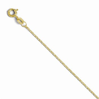 10K Yellow Gold Twisted Sparkle Box, 20 inch, Jewelry Chains and Necklace