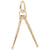 Drum Sticks Charm In Yellow Gold