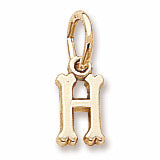 Initial H charm in 14K Yellow Gold