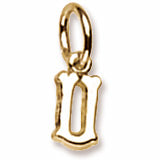 Initial U charm in 14K Yellow Gold