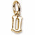 Initial U charm in 14K Yellow Gold