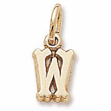 Initial W charm in Yellow Gold Plated hide-image