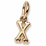 Initial X charm in 14K Yellow Gold
