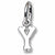 Initial Y charm in 14K White Gold hide-image