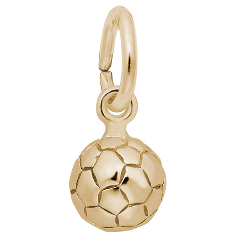 Soccer Ball Charm in Yellow Gold Plated